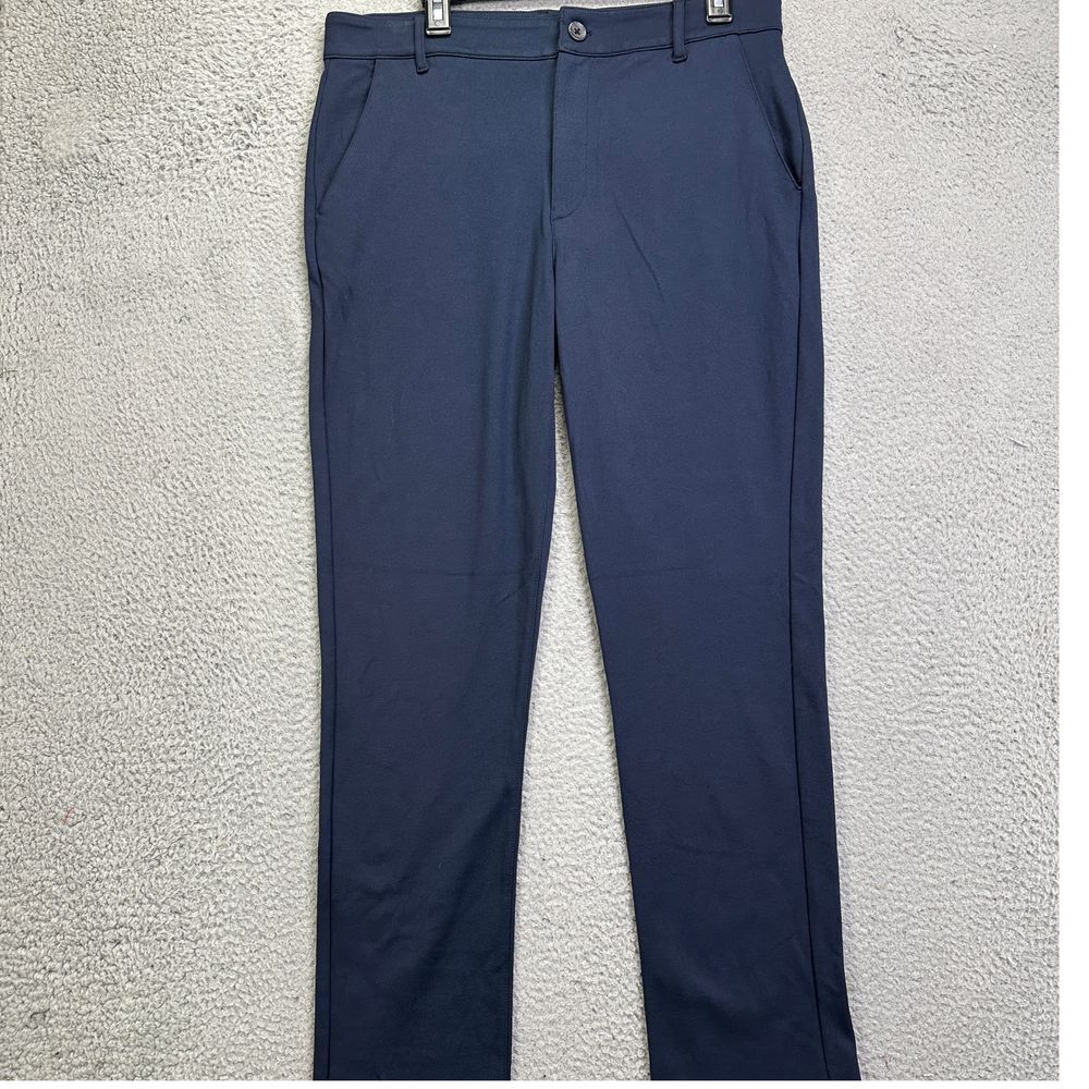 True Classic Pants Mens 33 Navy Nylon‎ Blend Performance Tech Stretch Flat Front